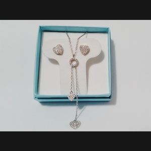 925 Sterling Silver Necklace&Earrings Set